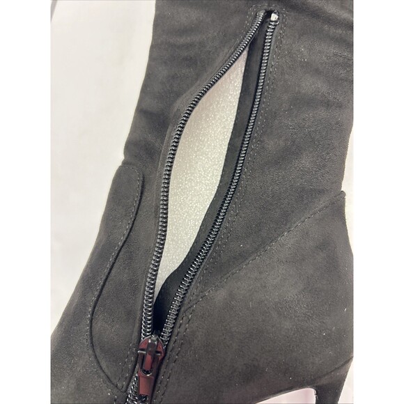 Steve Madden Black Thigh High Pointed Toe Stiletto Heel Stretch Fabric Sz 9M NEW - Picture 6 of 12